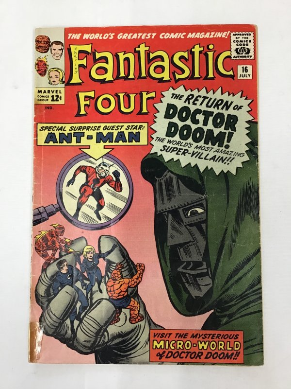 Fantastic Four #16 (1963) Early Jack Kirby Dr. Doom, KEY ISSUE!