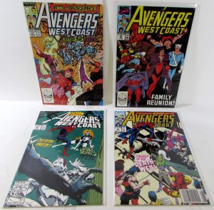 Avengers West Coast Lot 4 #53, 57, 84, 85 1989 Marvel 9.2 Scarlet Witch Comics