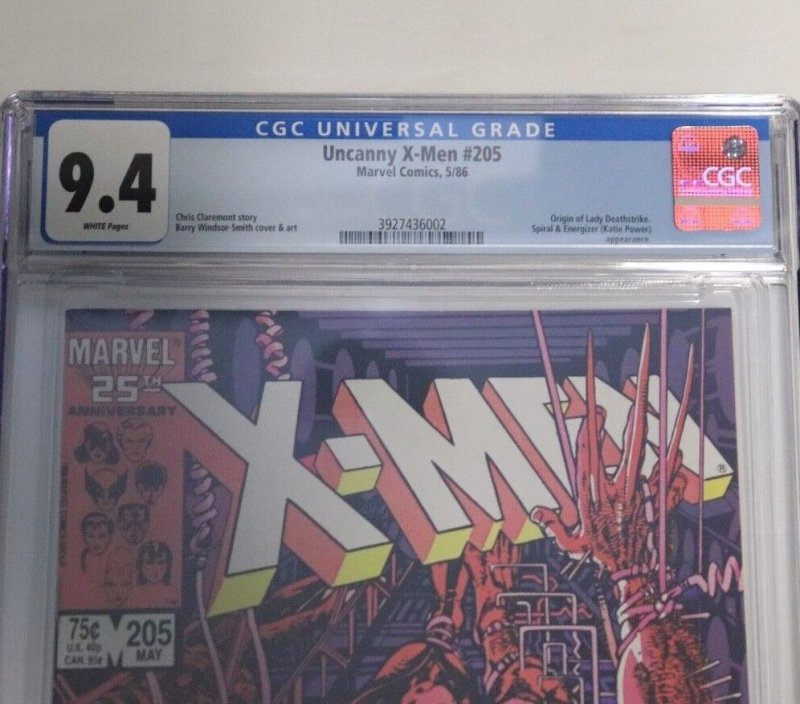 Uncanny X-Men 205 CGC 9.4 Marvel Comics Orgin of Lady Deathstrike