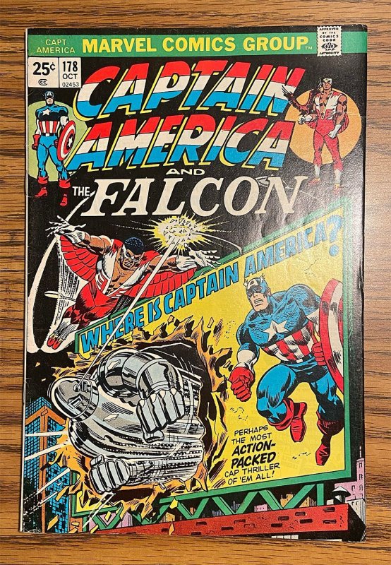 Captain America #178 (6.5 FN+) 1st Roscoe Simons / Englehart, Buscema (1974)