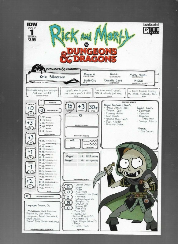 RICKY AND MORTY VS DUNGEONS AND DRAGONS #1 - COVER B! - (9.2) 2018