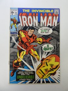 Iron Man #21 FN- condition rusty staples