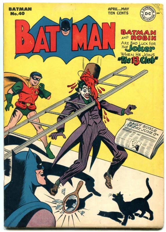 Batman #40-Famous JOKER cover-1947-DC Golden-Age VF-