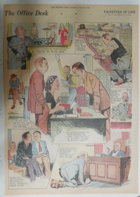 Vignettes Of Life by Norman Lynd The Office ! 5/28/1939 Size: 15 x 22 inch