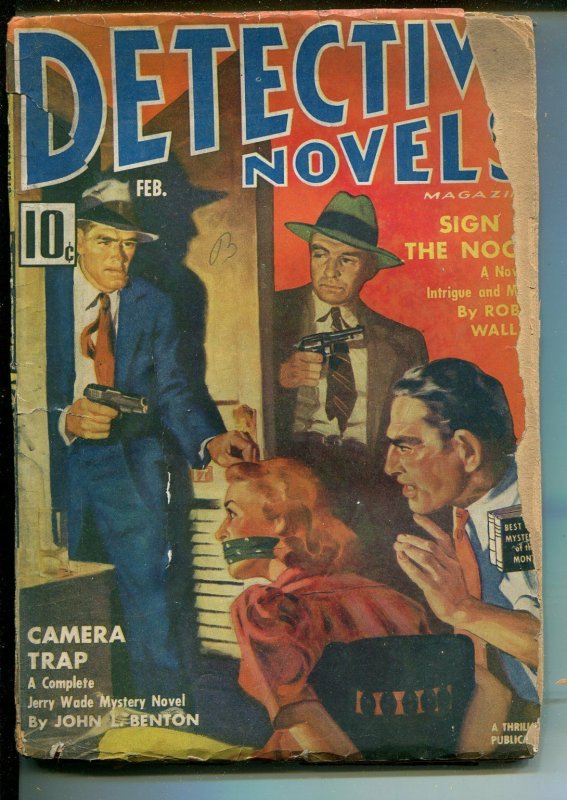 DETECTIVE NOVELS  2/1942-MYSTERY & CRIME PULP-BOUND-GAGGED-CANDID CAMERA-good