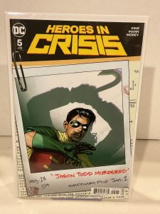 Heroes In Crisis 5  Ryan Sook “Photo” Variant  9.0 (our highest grade)