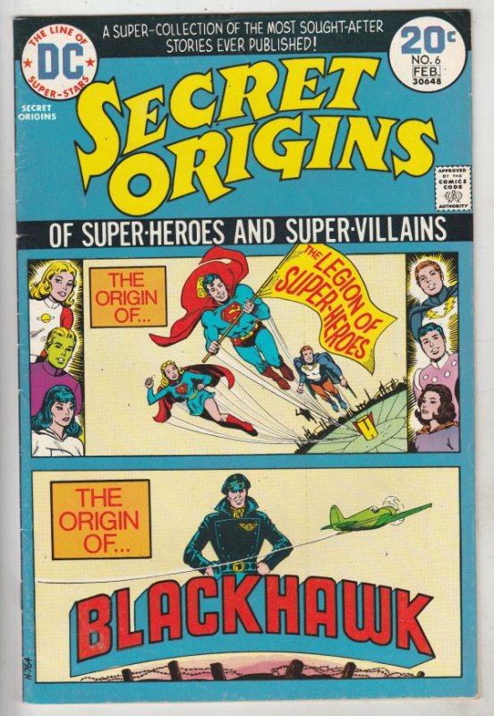 Secret Origins #6 (Feb-74) VF/NM High-Grade The Legion Of Super-Heroes, Black...