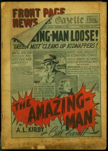 Amazing-Man #7 1939- Rare Centaur- Bill Everett- Magician from Mars