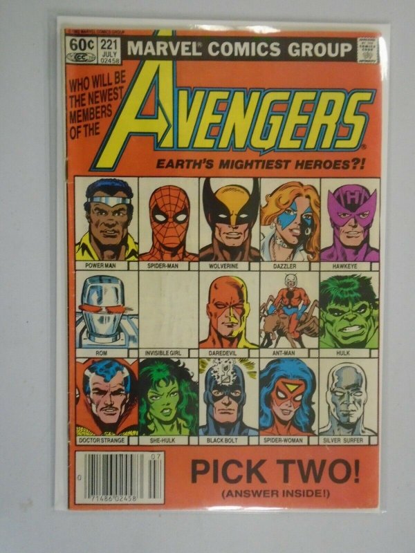 Avengers #221 Newsstand edition 4.0 VG water damage (1982 1st Series)