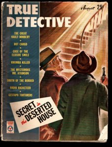 True Detective Magazine 8/1943-Richard Cardiff cover art-Walter Gibson Shadow... 