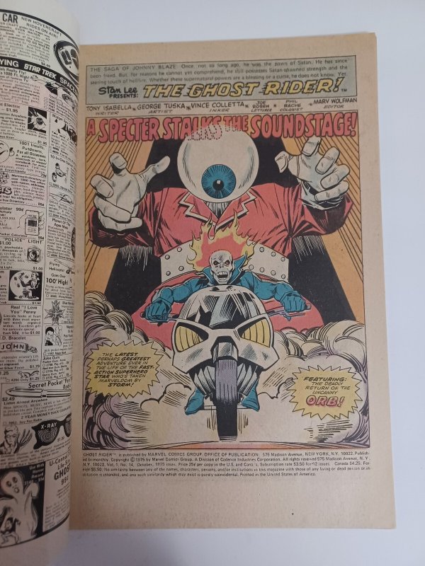 Ghost Rider #14 - The Orb - 1975 - VF+