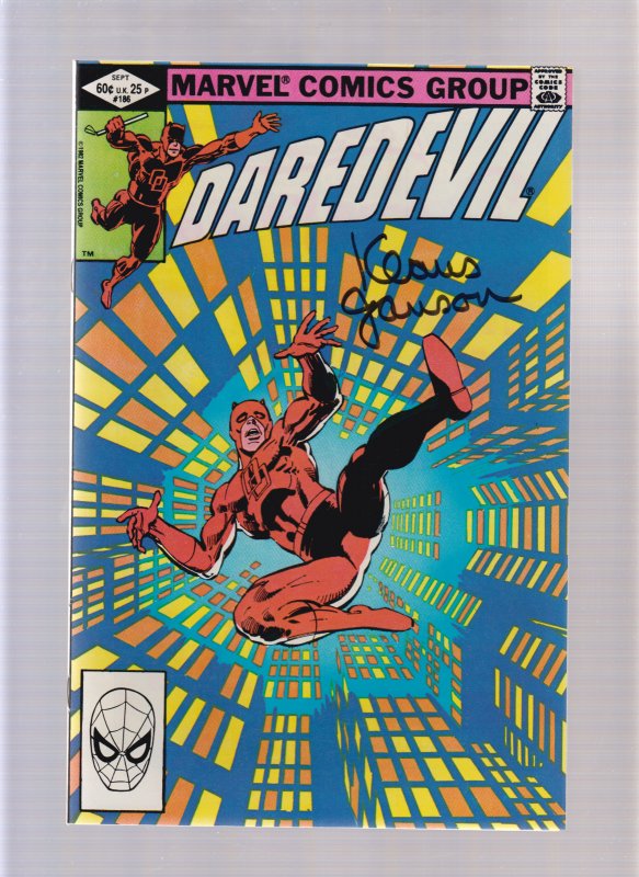 DAREDEVIL #186 - Direct Edition - Signed by Klaus Janson (9.2 OB) 1982