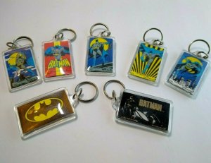 Batman Keychain Lot Of 7 Different Licensed Official DC Comics Superhero's 1980s 