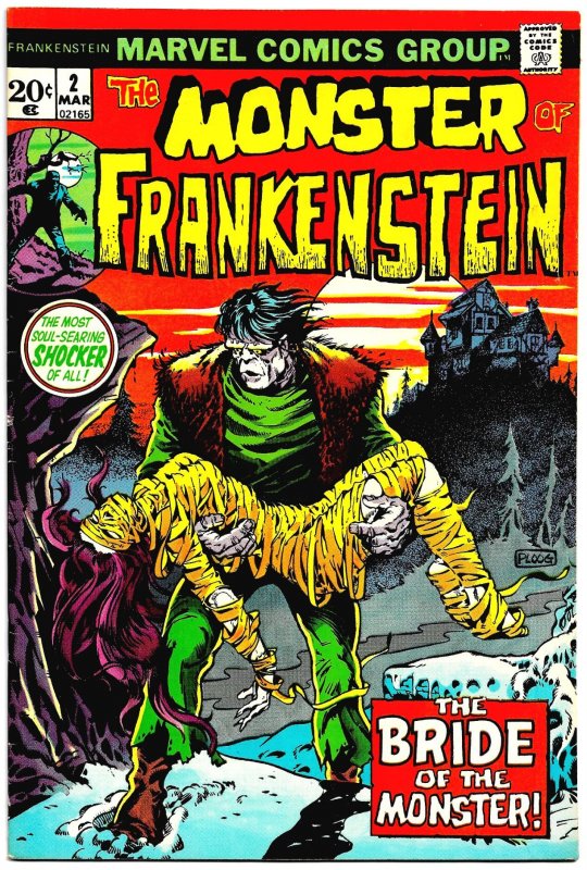 THE MONSTER OF FRANKENSTEIN #1 & 2 (1973) 8.0 VF  1st two issues!  MIKE PLOOG!