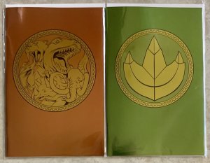 MIGHTY MORPHIN POWER RANGERS #119 GREEN & ORANGE FOIL POWER LOGO COIN COVERS