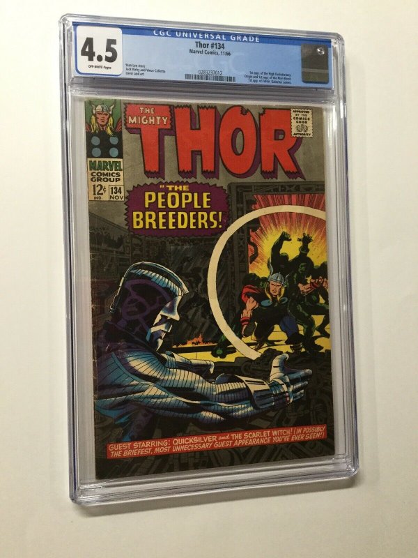 Thor 134 Cgc 4.5 Ow Pages 1st Fafnir High Evoltuionary Man-beast Marvel Silver