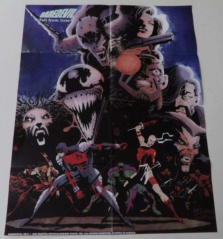 Daredevil # 325 1994  Marvel DISNEY fall from grace FINALE ELEKTRA  venom POSTER
