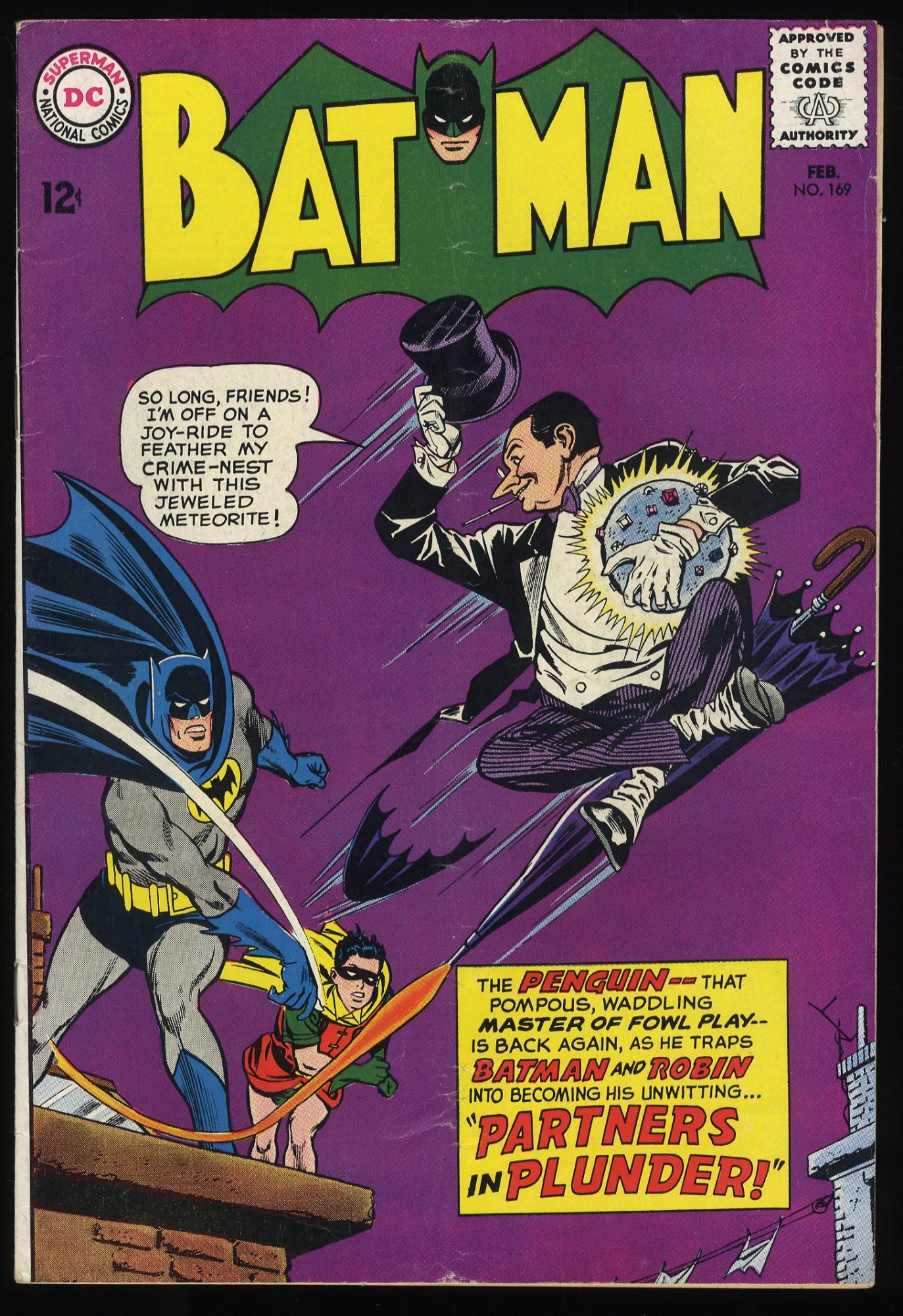 Batman #169 VG/FN  2nd Silver Age Appearance Penguin! Win Mortimer Art!  | Comic Books - Silver Age, DC Comics, Batman, Superhero / HipComic