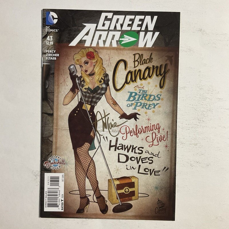 Green Arrow 43 2015 Signed by Ant Lucia Bombshells Variant DC Comics Nm