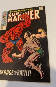Sub-Mariner #8 (1968)Namor vs the Thing -light cover/Spine crease