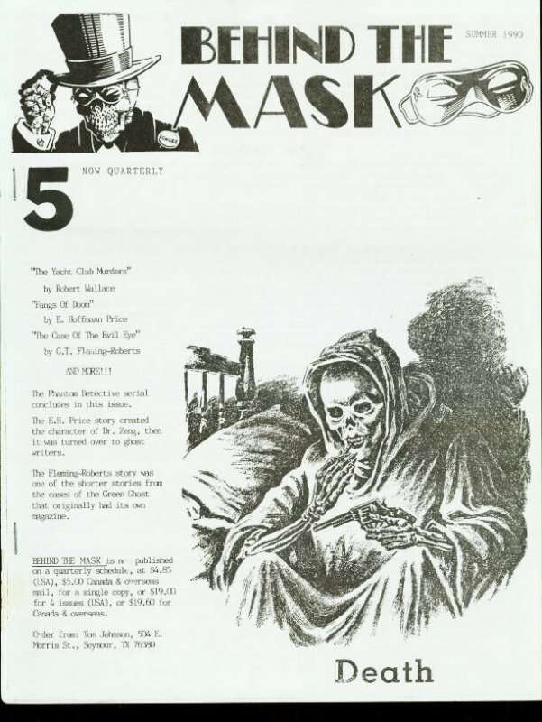 BEHIND THE MASK 1990 #5-PULP FANZINE-GREEN GHOST FN