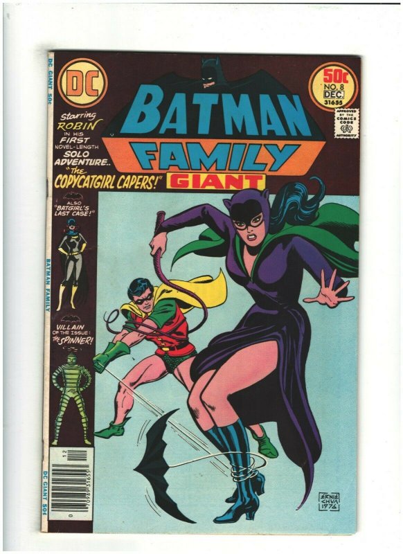 Batman Family #8 VF- 7.5 DC Comics Robin & Batgirl, vs. Catwoman 1976 Bronze Age