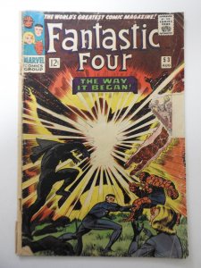 Fantastic Four #53 (1966) FR/GD Condition 1 in spine split