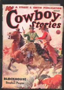 Cowboy Stories 8/1934-Western pulp thrills. -Nick Carter Fingerprint Set ad-R...