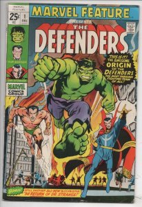 MARVEL FEATURE #1, VF-, Defenders, Dr Strange Hulk Sub-mariner, 1971