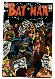 Batman Comics #214 1969- WOMAN'S LIB cover VF-