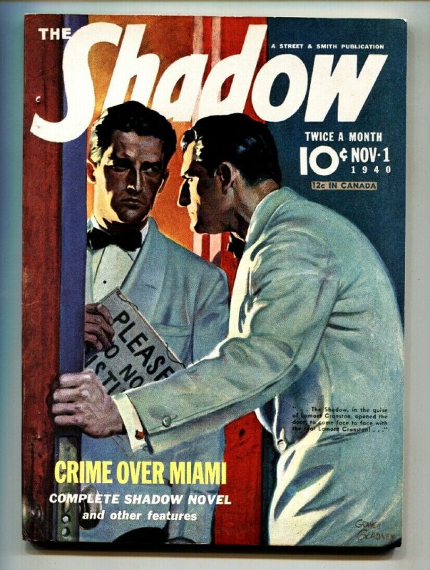 SHADOW 1940 Nov 1-high grade- STREET AND SMITH-RARE PULP vf+