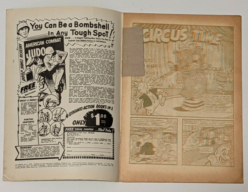 3-D Circus (Jan 1953, Fiction House) VG+ 4.5 Includes glasses