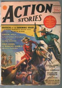 Action Stories 4/1941-GGA cover-Walt Coburn-Bart Cassidy-pulp thrills-VG- 