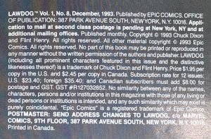 LAW DOG Comic Issue 8 — Chuck Dixon Kwapisz Art - 1993 Epic - Marvel Comics F+