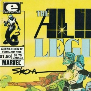 Alien Legion (Vol. 1) #12 FN signed by Larry Stroman - Marvel/Epic Comics 1986