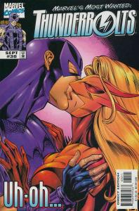 Thunderbolts #30 VF ; Marvel | Hawkeye Kiss Cover