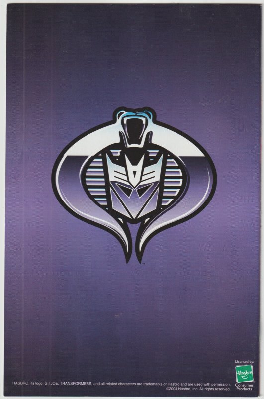 G.I. Joe Vs. The Transformers #1 (Jun 2003, Image), VG condition (4.0) 1st print