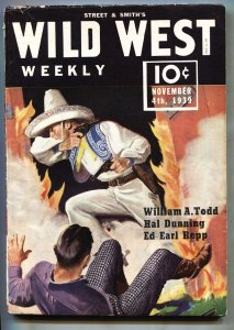 Wild West Weekly Nov 4 1939-C. Hoople cover-Whistlin' Kid-HIGH GRADE PULP Mag-VF