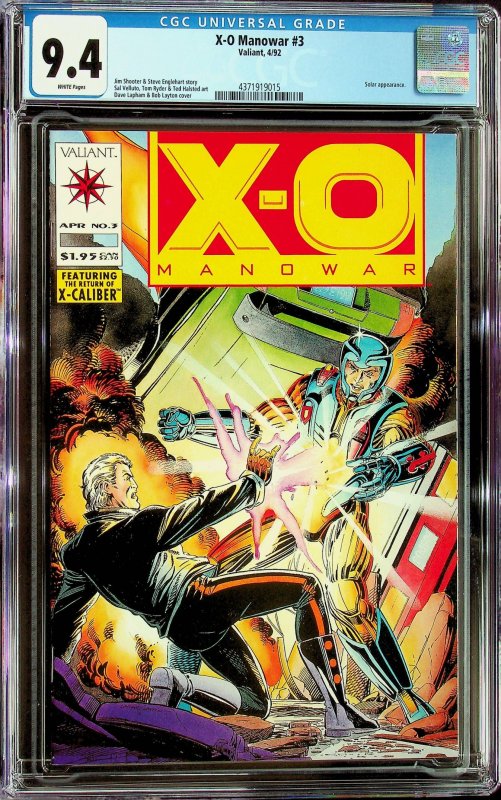 X-O Manowar #3 (1992) - CGC 9.4 - Cert#4371919015