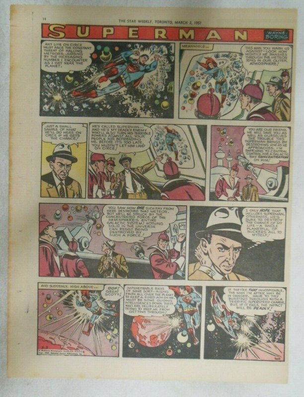 Superman Sunday Page #905 by Wayne Boring from 3/3/1957 Size ~11 x 15 inches