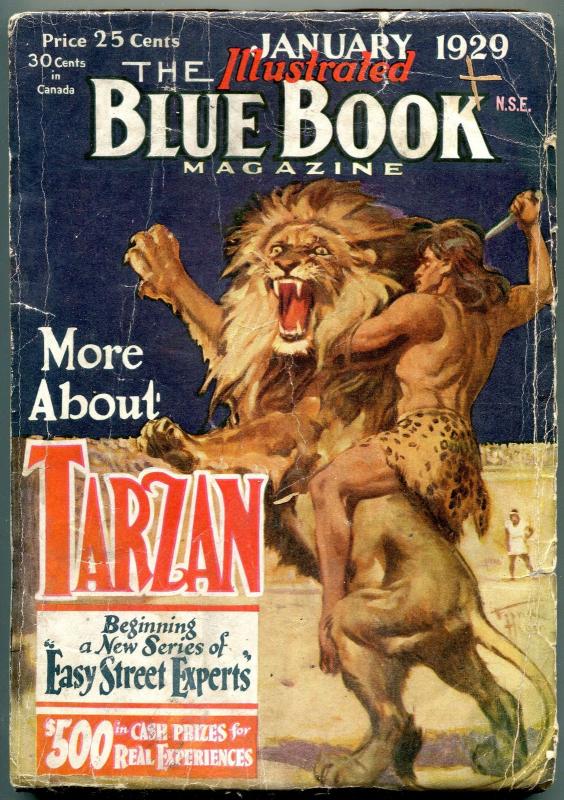 Tarzan And The Lost Empire-Blue Book Incomplete Set-1928/1929 -Burroughs pulps