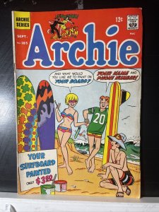 ARCHIE #185 (1943 Archie) 1st THE ARCHIES BAND STORY BIKINI COVER SILVER AGE! 