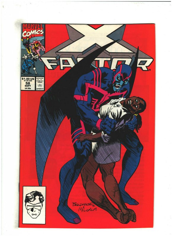 X-Factor 58 VF 8.5 Marvel Comics 1990 Archangel & Beast