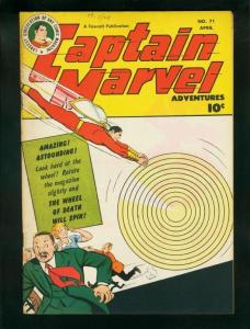 CAPTAIN MARVEL ADVENTURES #71-1947-WHEEL OF DEATH-RARE VF-