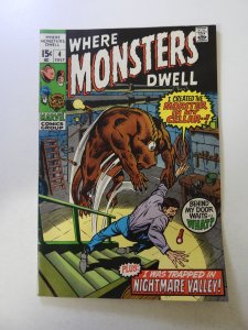 Where Monsters Dwell #4 (1970) VG/FN condition see description