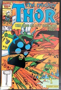 Thor #366 Direct Edition (1986, Marvel) 1st Cover Appearance Throg. NM