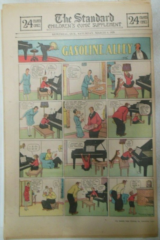 (50) Gasoline Alley Sunday Pages by Frank King from 1929 Size: 11 x 15 inches