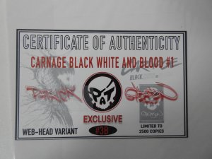 Carnage: Black, White & Blood #1 Patrick Gleason Webhead Cover (2021) W/ CoA
