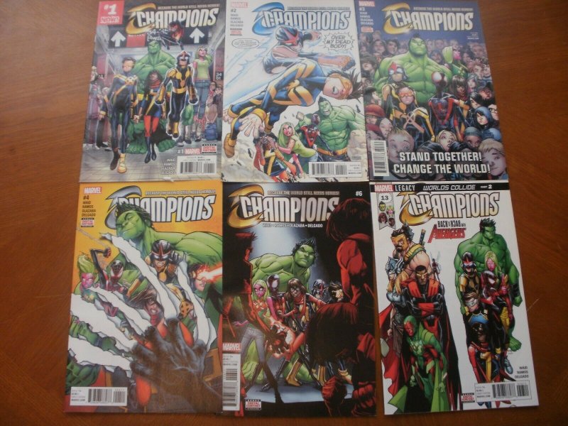 6 Near-Mint Marvel CHAMPIONS Comic #1 2 3 4 6 13 (Avengers) (2016) Waid Ramos