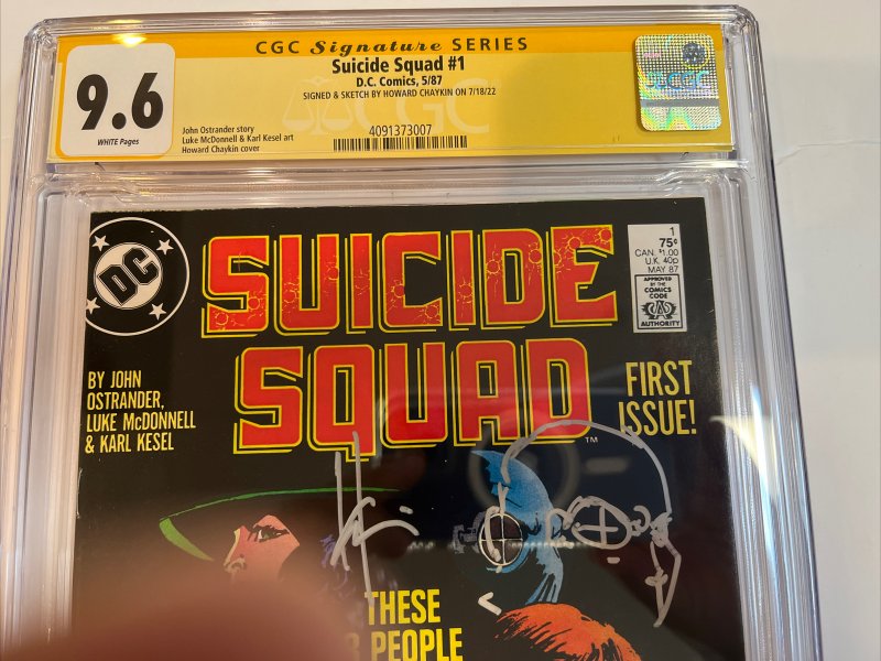 Suicide Squad (1987) # 1 (CGC 9.6 SS) Signed & Sketch (Deadshot) Howard Chaykin
